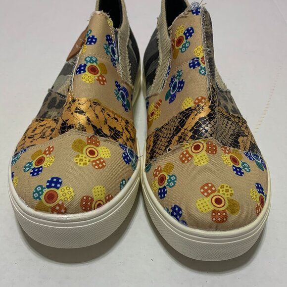 Women's Slip On Canvas Sneaker Floral Patchwork Pattern Unbranded Multicolor - Picture 9 of 10